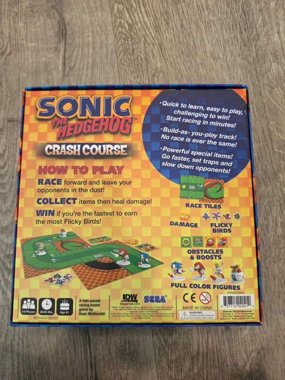 Sonic The Hedgehog Crash Course Board Game 2-4 Players Ages 8+ IDW Sega Complete